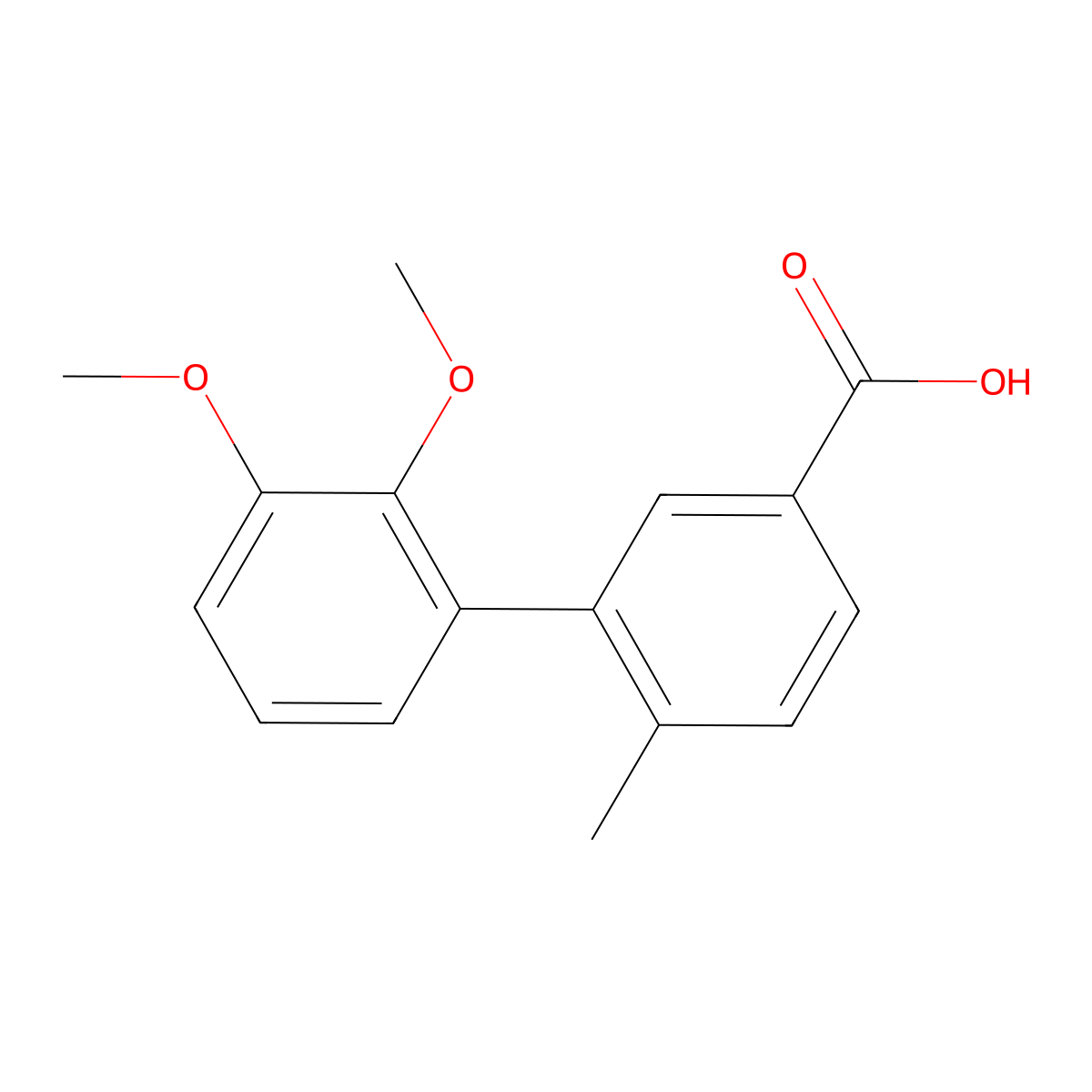 2',3'-Dimethoxy-6-methyl[1,1'-biphenyl]-3-carboxylic acid molecular structure, CAS 1551881-87-8