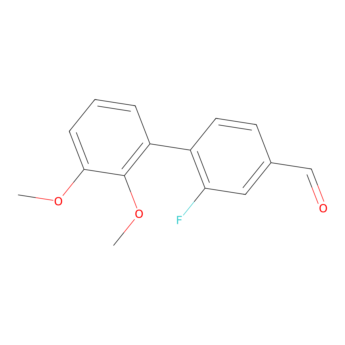 2-Fluoro-2',3'-dimethoxy[1,1'-biphenyl]-4-carboxaldehyde molecular structure, CAS 1551882-01-9