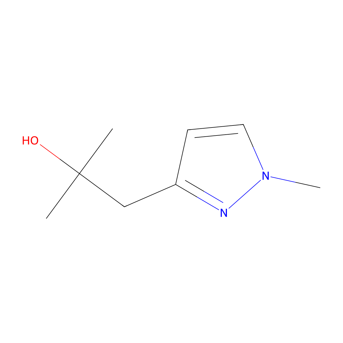 2-methyl-1-(1-methyl-1H-pyrazol-3-yl)propan-2-ol molecular structure, CAS 1551886-66-8
