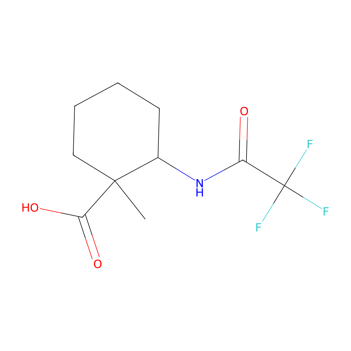 1-Methyl-2-(trifluoroacetamido)cyclohexane-1-carboxylic acid molecular structure, CAS 1551890-05-1