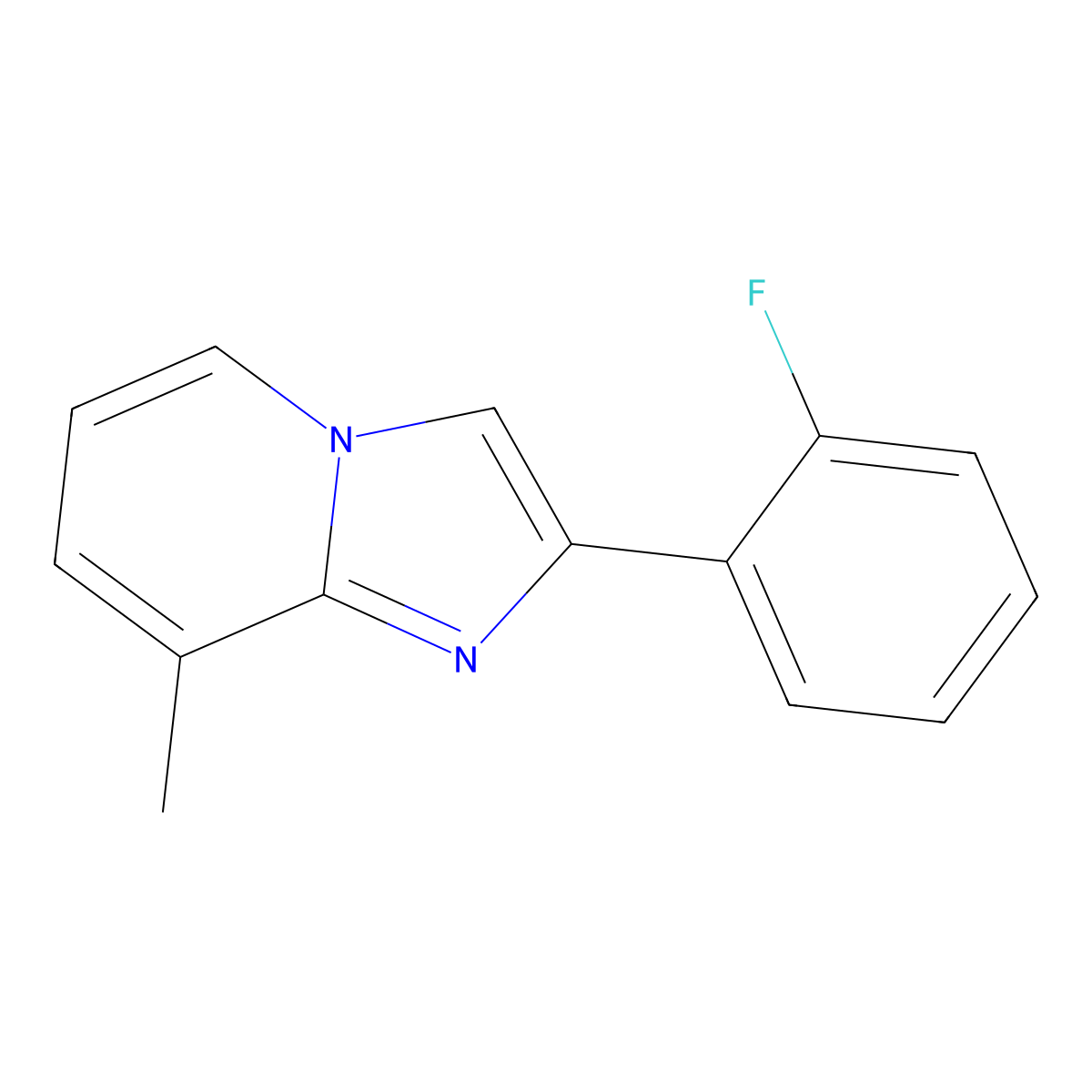 2-(2-Fluorophenyl)-8-methylimidazo[1,2-a]pyridine molecular structure, CAS 1551892-97-7