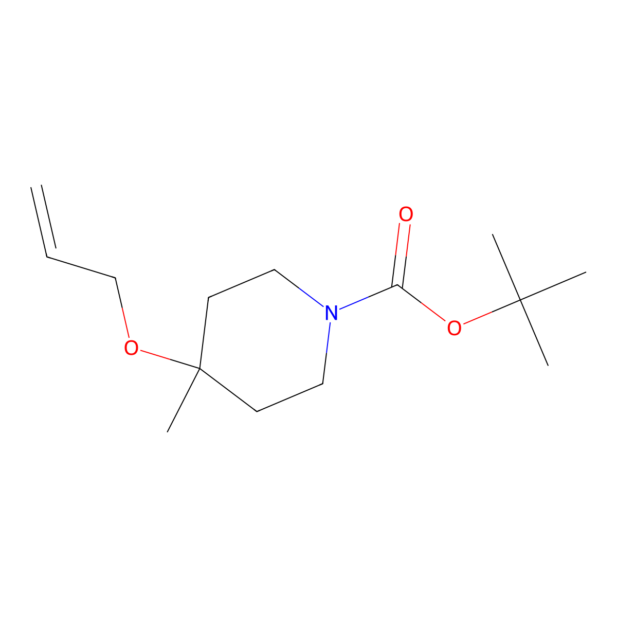 Tert-butyl 4-(allyloxy)-4-methylpiperidine-1-carboxylate molecular structure, CAS 1551896-48-0