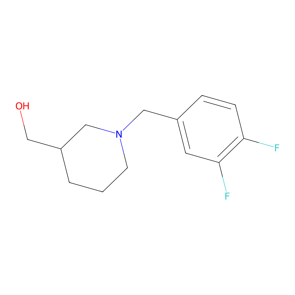 {1-[(3,4-Difluorophenyl)methyl]piperidin-3-yl}methanol molecular structure, CAS 1551898-79-3