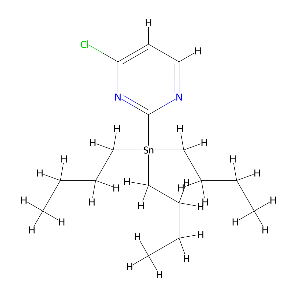 4-Chloro-2-(tributylstannyl)pyrimidine molecular structure, CAS 155191-66-5