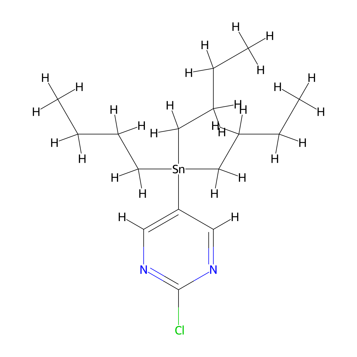 2-Chloro-5-(tributylstannyl)pyrimidine molecular structure, CAS 155191-68-7