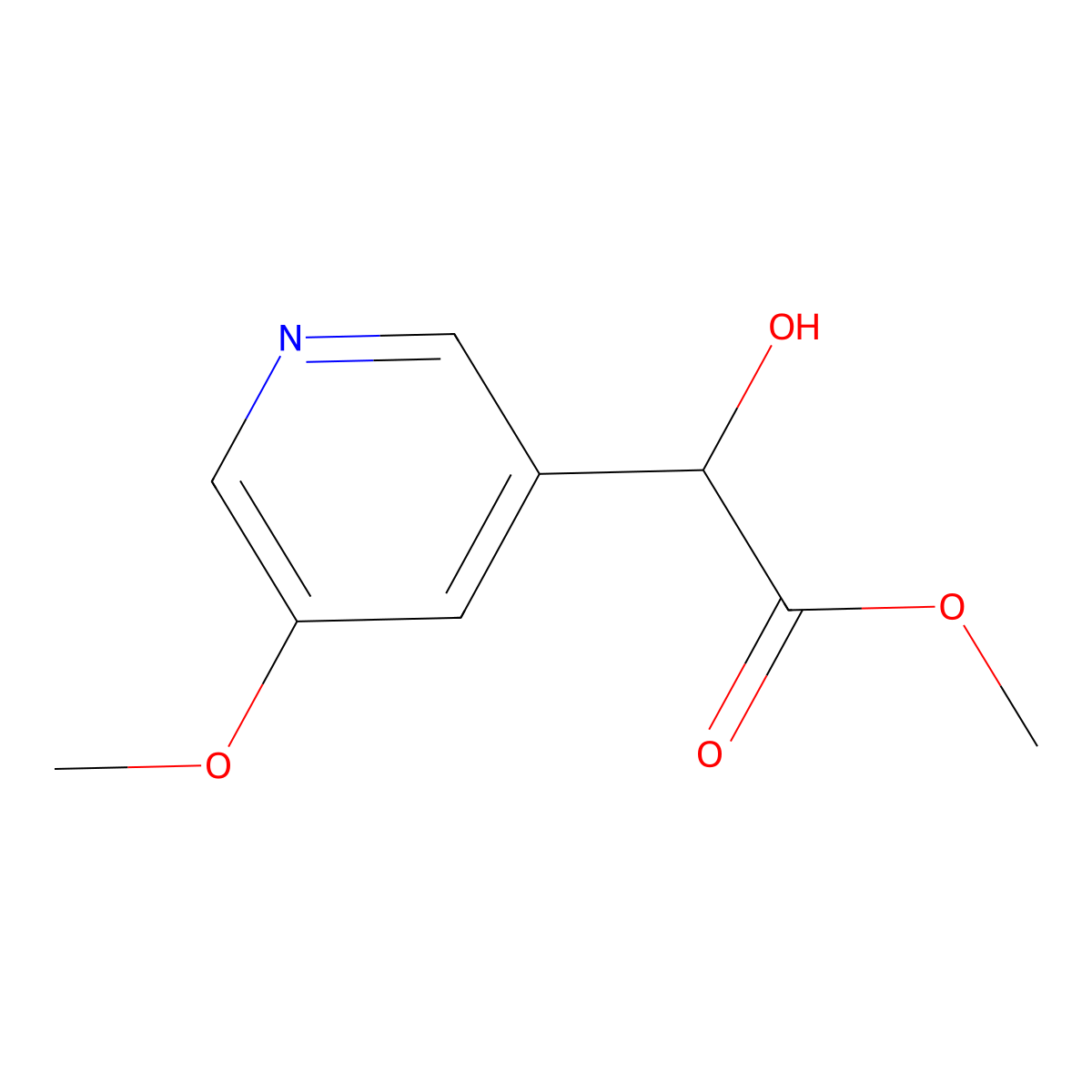 Methyl 2-hydroxy-2-(5-methoxypyridin-3-yl)acetate molecular structure, CAS 1551928-66-5
