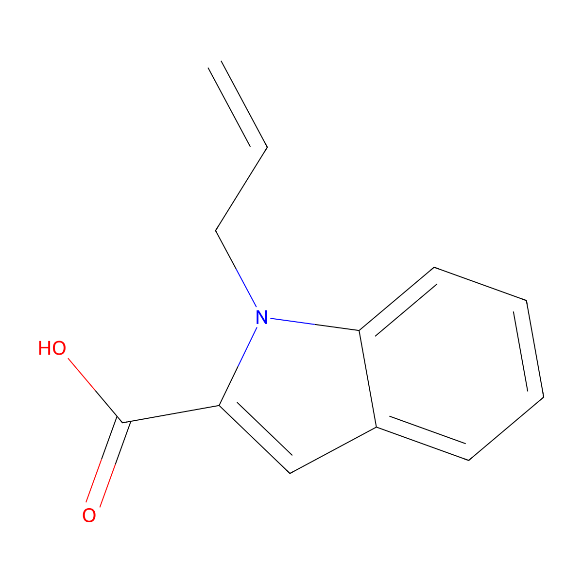 1-allyl-1H-indole-2-carboxylic acid molecular structure, CAS 155193-48-9