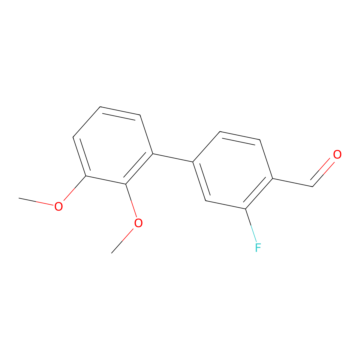 4-(2,3-Dimethoxyphenyl)-2-fluorobenzaldehyde molecular structure, CAS 1551932-54-7
