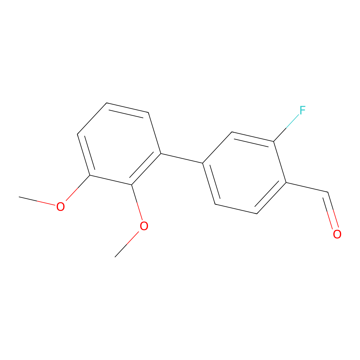 4-(2,3-Dimethoxyphenyl)-2-fluorobenzaldehyde molecular structure, CAS 1551932-54-7