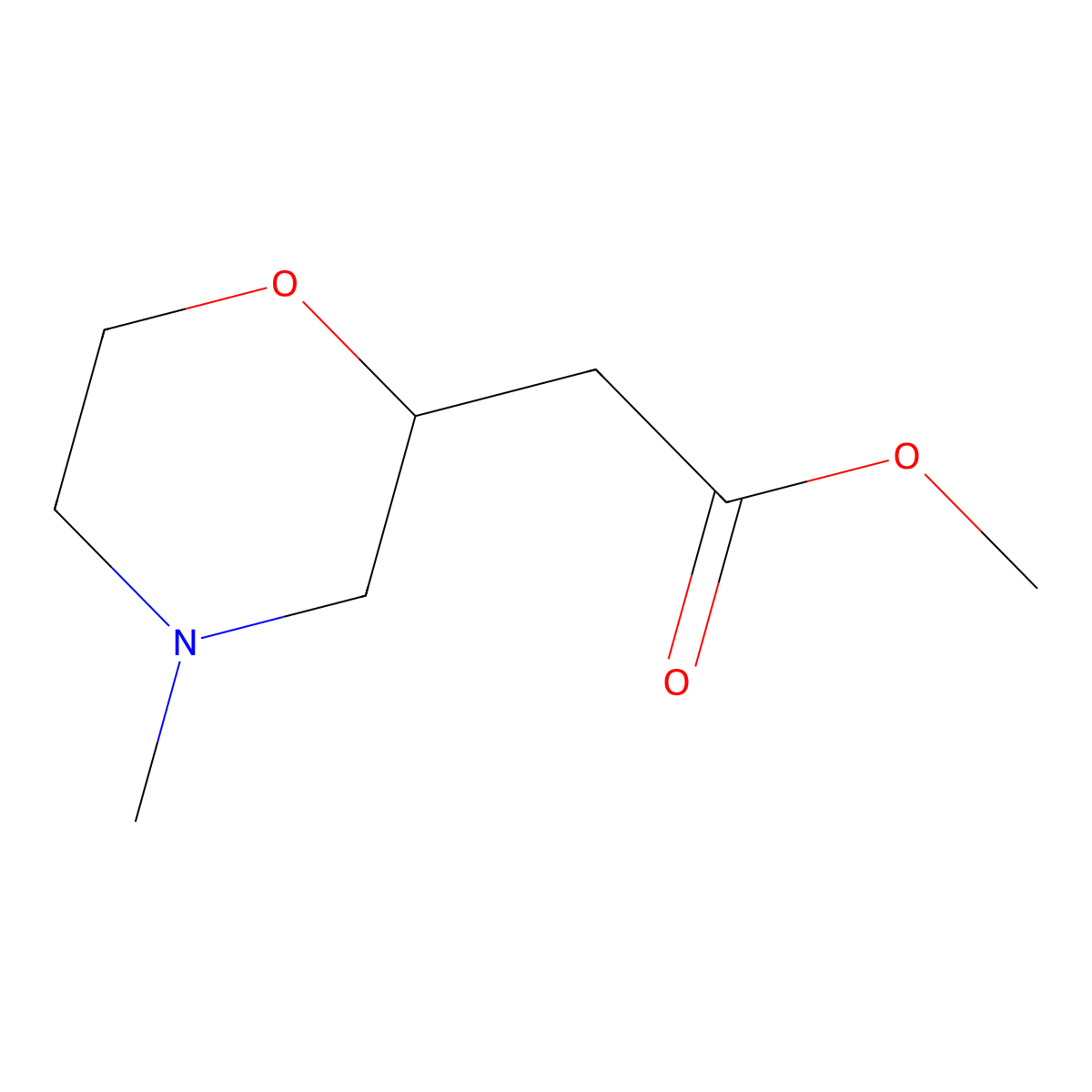 Methyl 2-(4-methylmorpholin-2-yl)acetate molecular structure, CAS 1551945-24-4