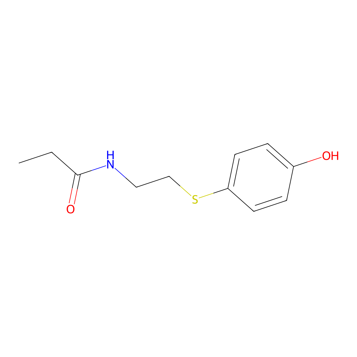 N-[2-(4-Hydroxyphenylsulfanyl)ethyl]propionamide molecular structure, CAS 155196-03-5