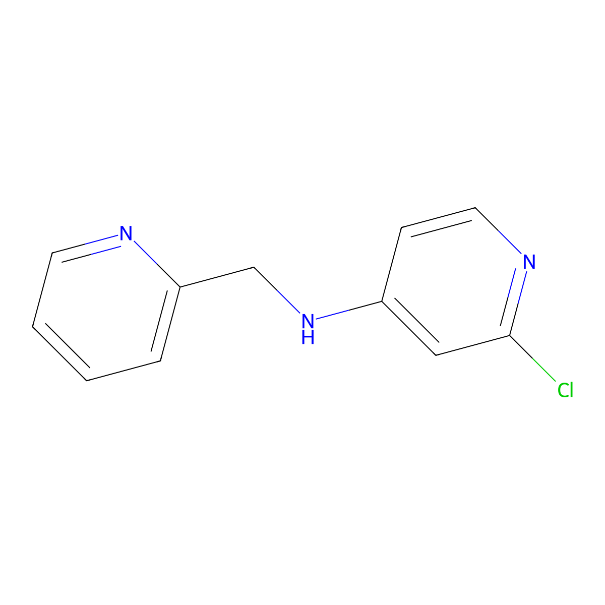 2-chloro-N-(pyridin-2-ylmethyl)pyridin-4-amine molecular structure, CAS 1551971-38-0