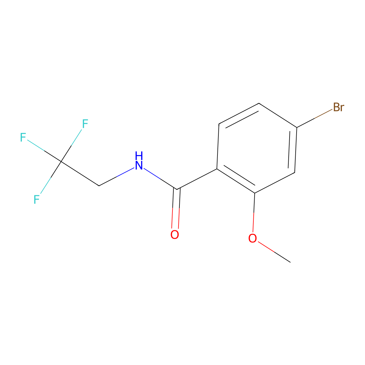 4-bromo-2-methoxy-N-(2,2,2-trifluoroethyl)benzamide molecular structure, CAS 1551993-42-0