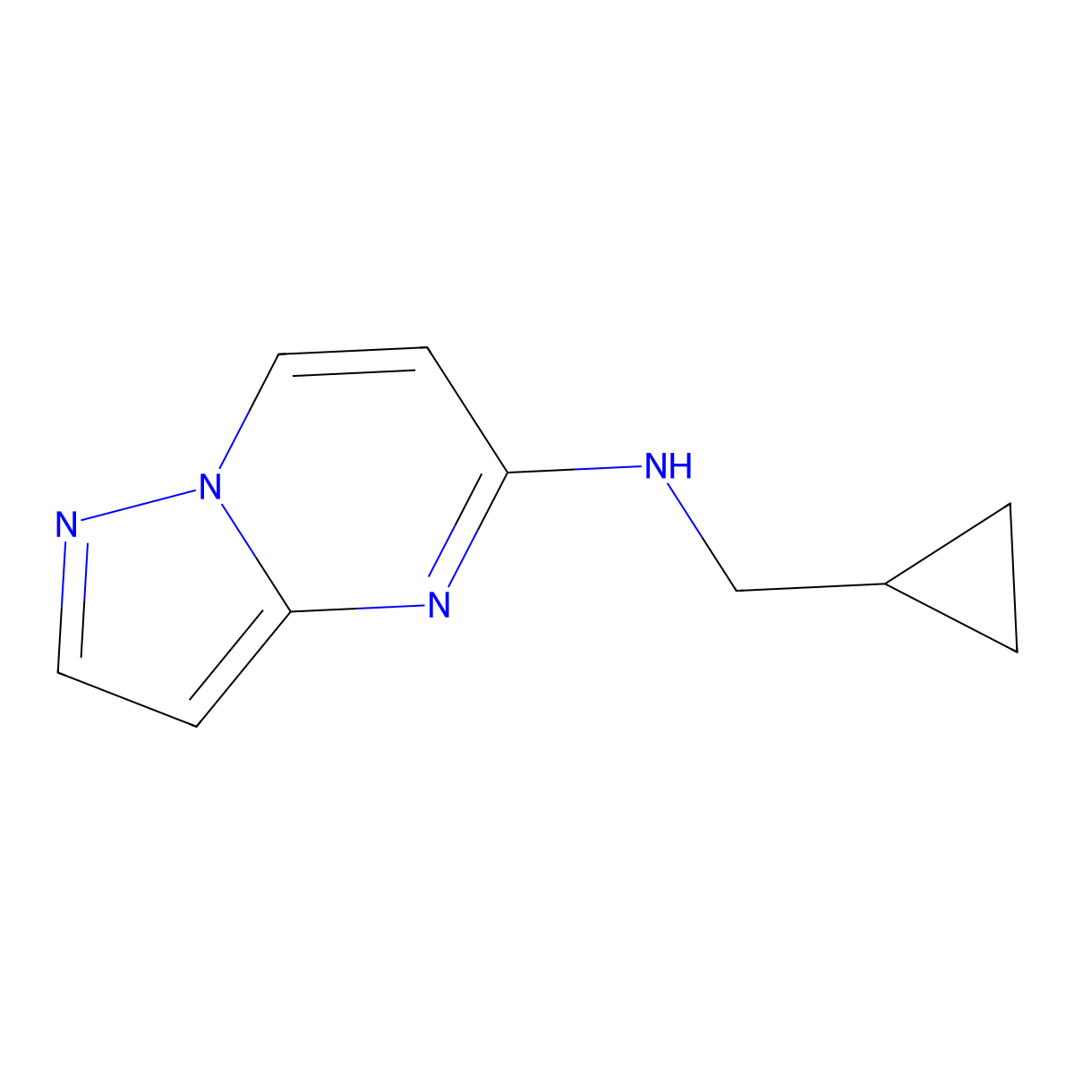 N-(cyclopropylmethyl)pyrazolo[1,5-a]pyrimidin-5-amine molecular structure, CAS 1552009-18-3