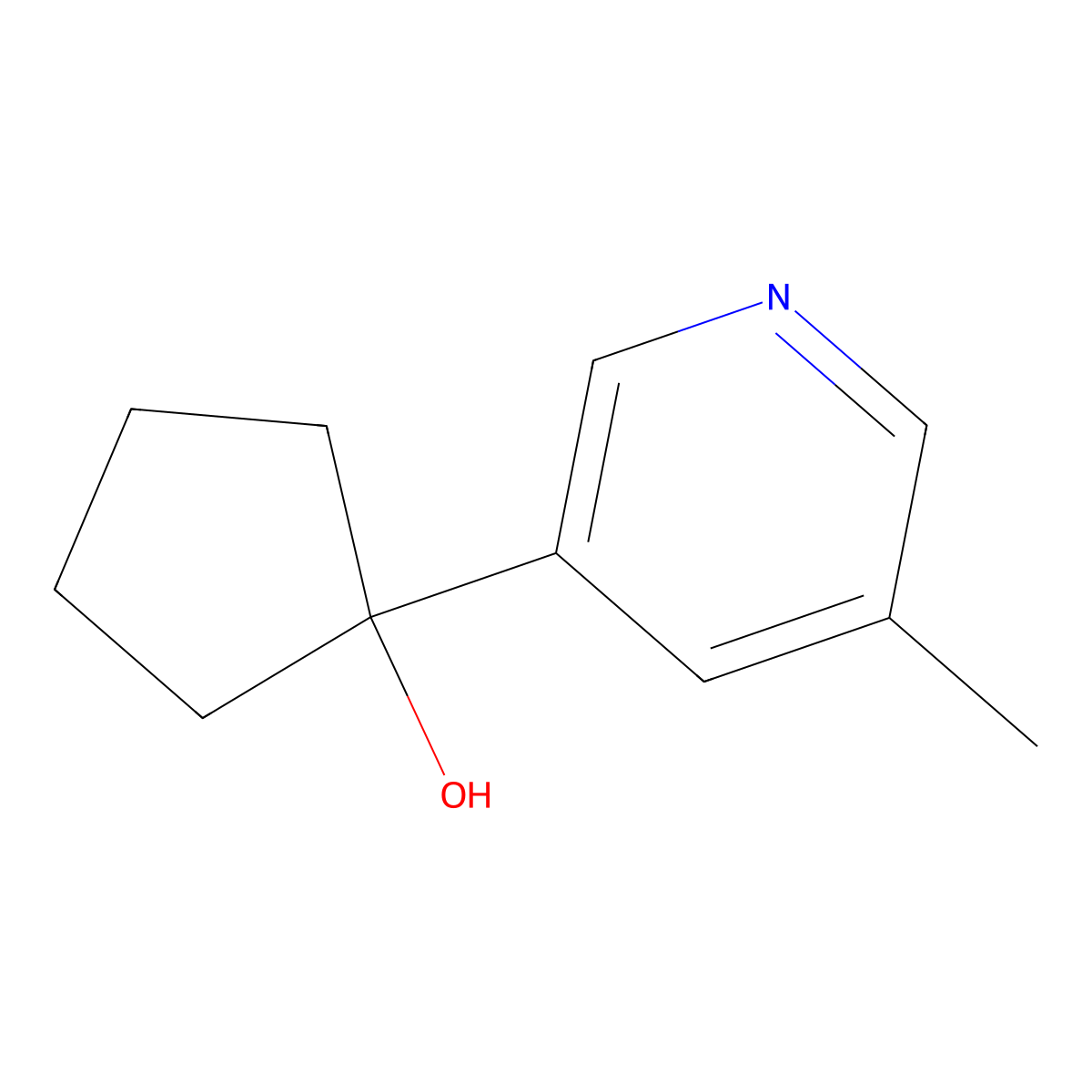 1-(5-Methyl-3-pyridinyl)cyclopentanol molecular structure, CAS 1552009-73-0