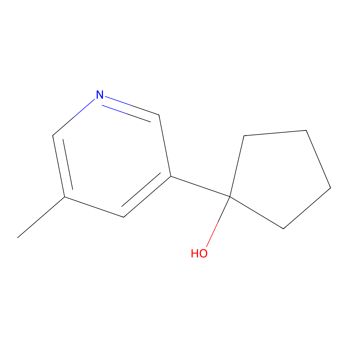 1-(5-Methyl-3-pyridinyl)cyclopentanol molecular structure, CAS 1552009-73-0