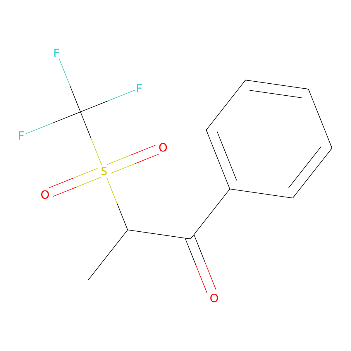 1-Phenyl-2-[(trifluoromethyl)sulfonyl]-1-propanone molecular structure, CAS 155201-05-1