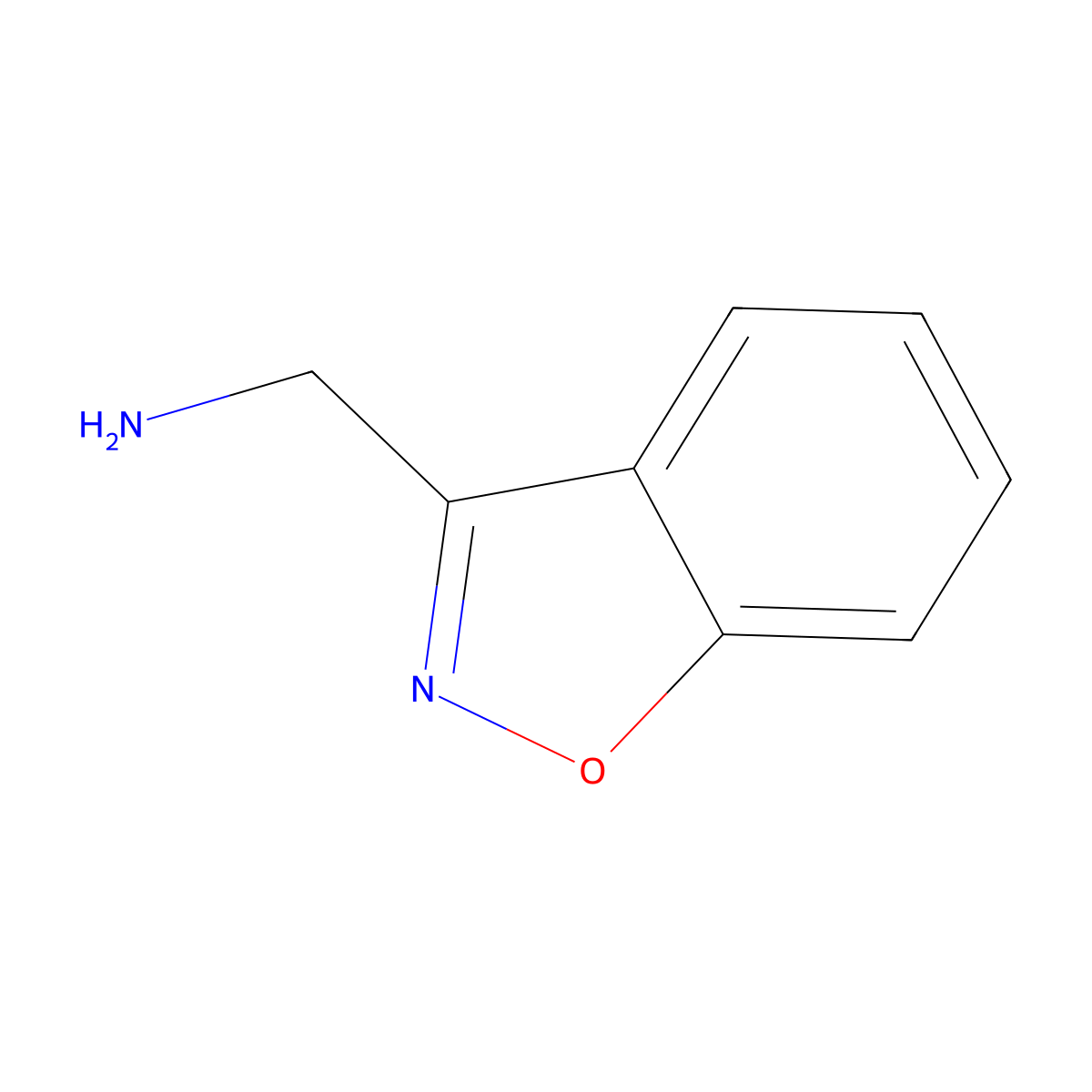 1,2-Benzoxazol-3-ylmethanamine molecular structure, CAS 155204-08-3