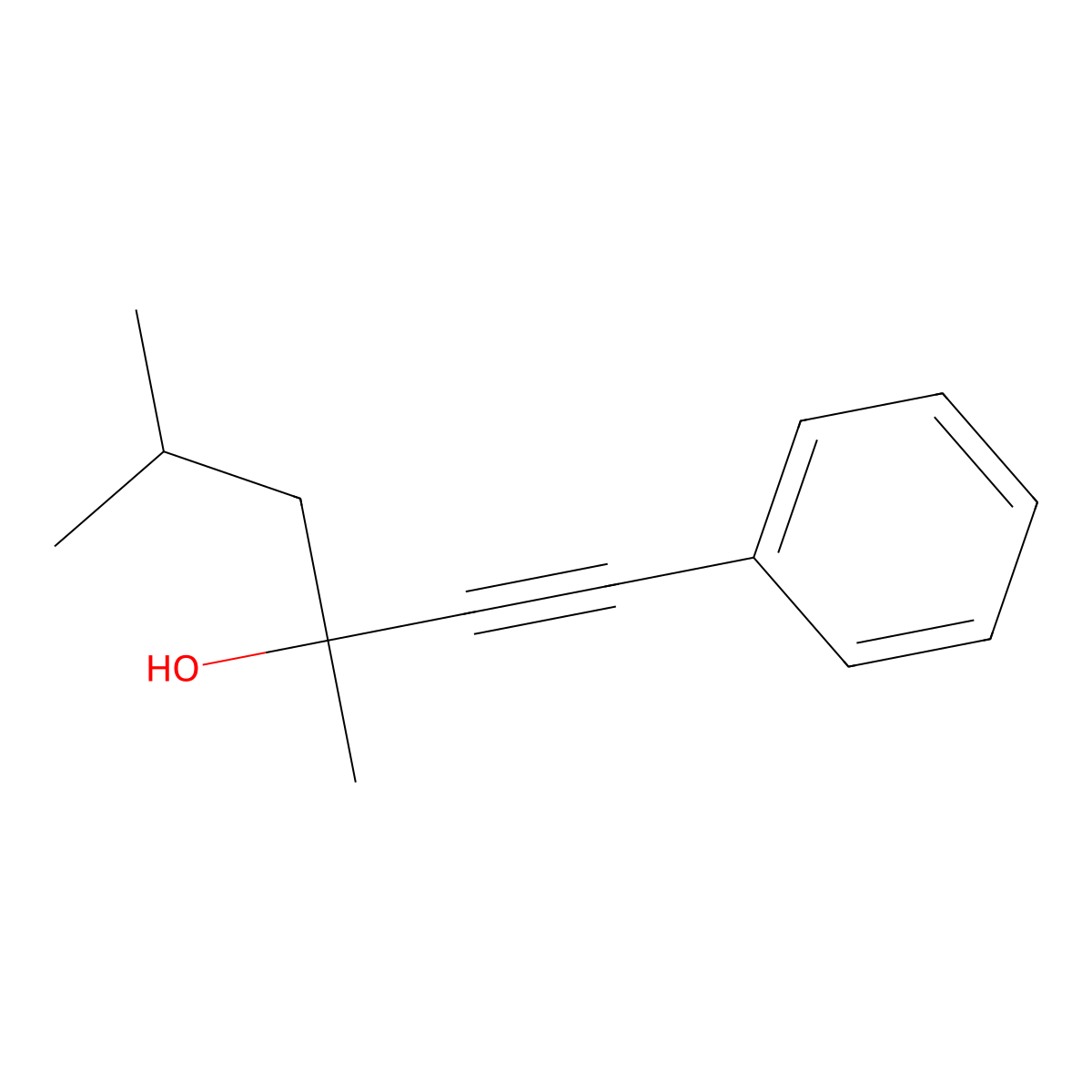 1-Hexyn-3-ol, 3,5-dimethyl-1-phenyl- molecular structure, CAS 155204-17-4