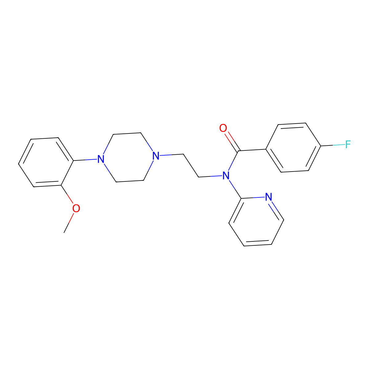 4-Fluoro-N-(2-(4-(2-methoxyphenyl)-1-piperazinyl)ethyl)-N-2-pyridinylbenzamide molecular structure, CAS 155204-26-5