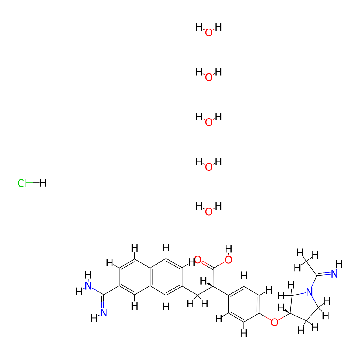 DX-9065 Hydrochloride pentahydrate molecular structure, CAS 155204-81-2