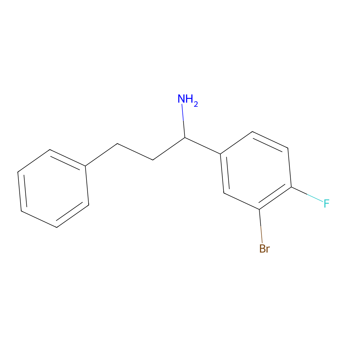 1-(3-Bromo-4-fluorophenyl)-3-phenylpropan-1-amine molecular structure, CAS 1552041-06-1