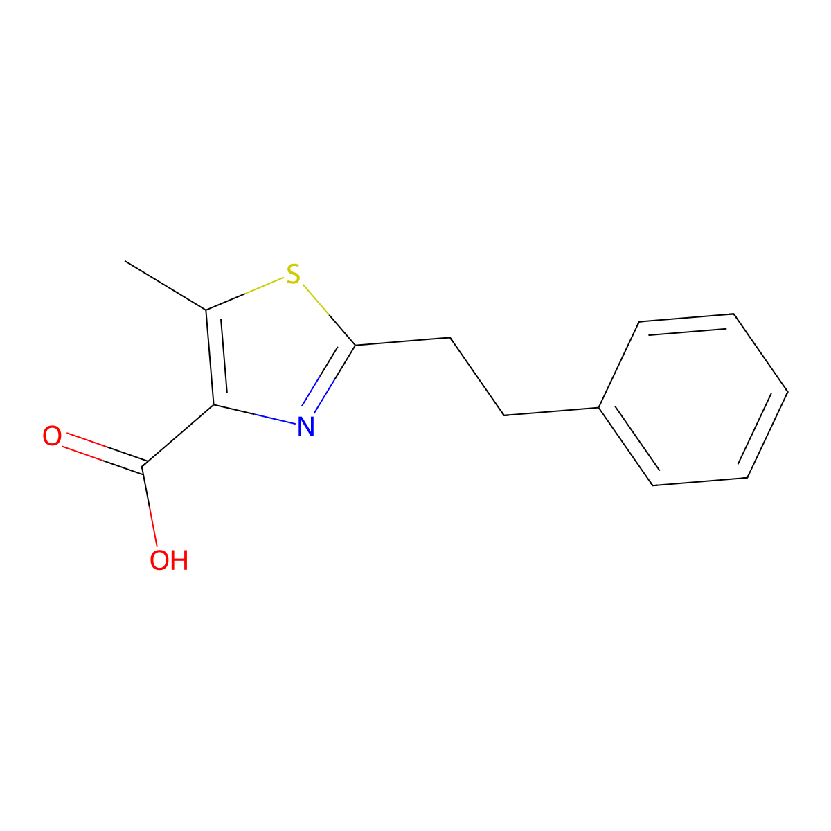 5-Methyl-2-(2-phenylethyl)-1,3-thiazole-4-carboxylic acid molecular structure, CAS 1552064-00-2