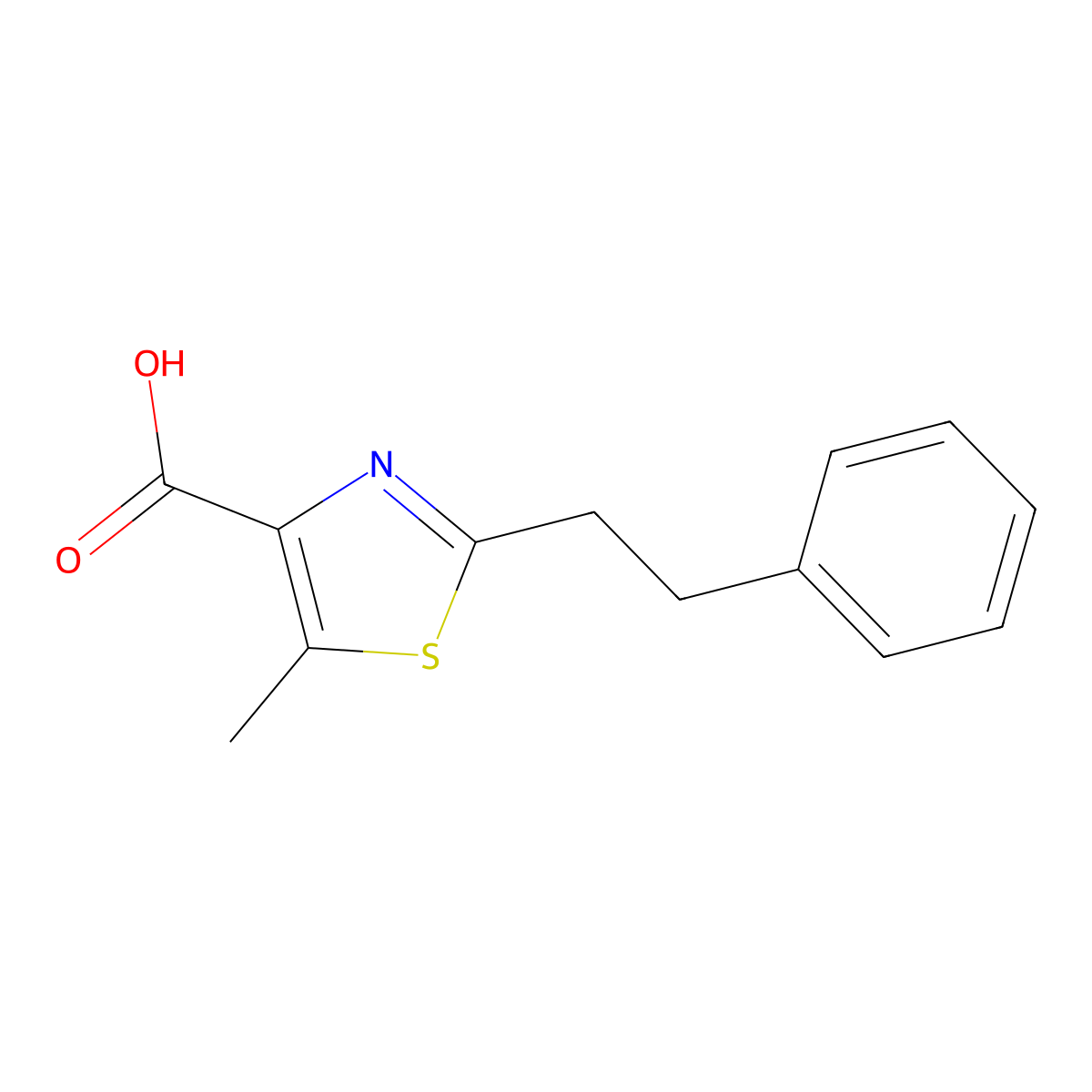 5-Methyl-2-(2-phenylethyl)-1,3-thiazole-4-carboxylic acid molecular structure, CAS 1552064-00-2