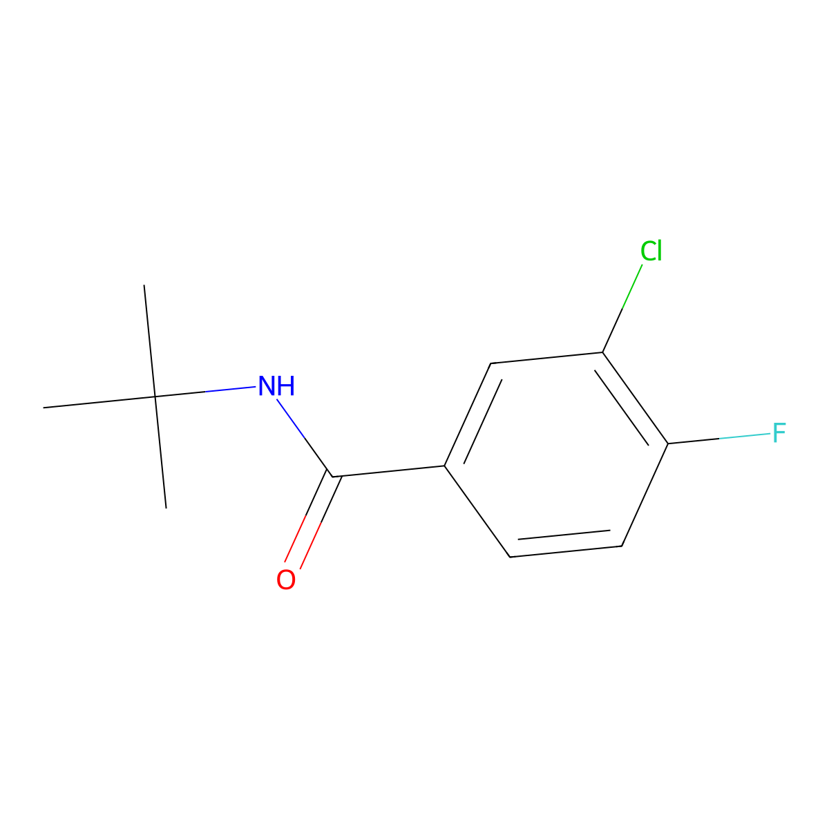 3-Chloro-N-(1,1-dimethylethyl)-4-fluorobenzamide molecular structure, CAS 1552069-70-1