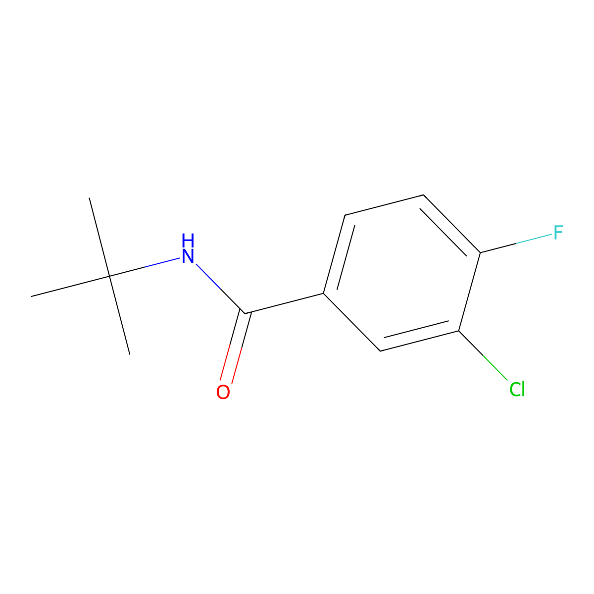 3-Chloro-N-(1,1-dimethylethyl)-4-fluorobenzamide molecular structure, CAS 1552069-70-1