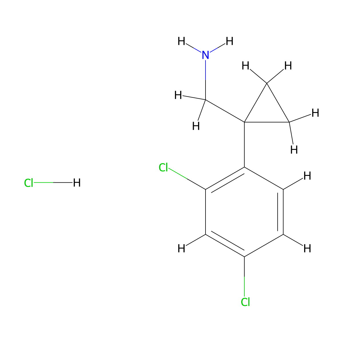 [1-(2,4-Dichlorophenyl)cyclopropyl]methanamine hydrochloride molecular structure, CAS 1552088-18-2