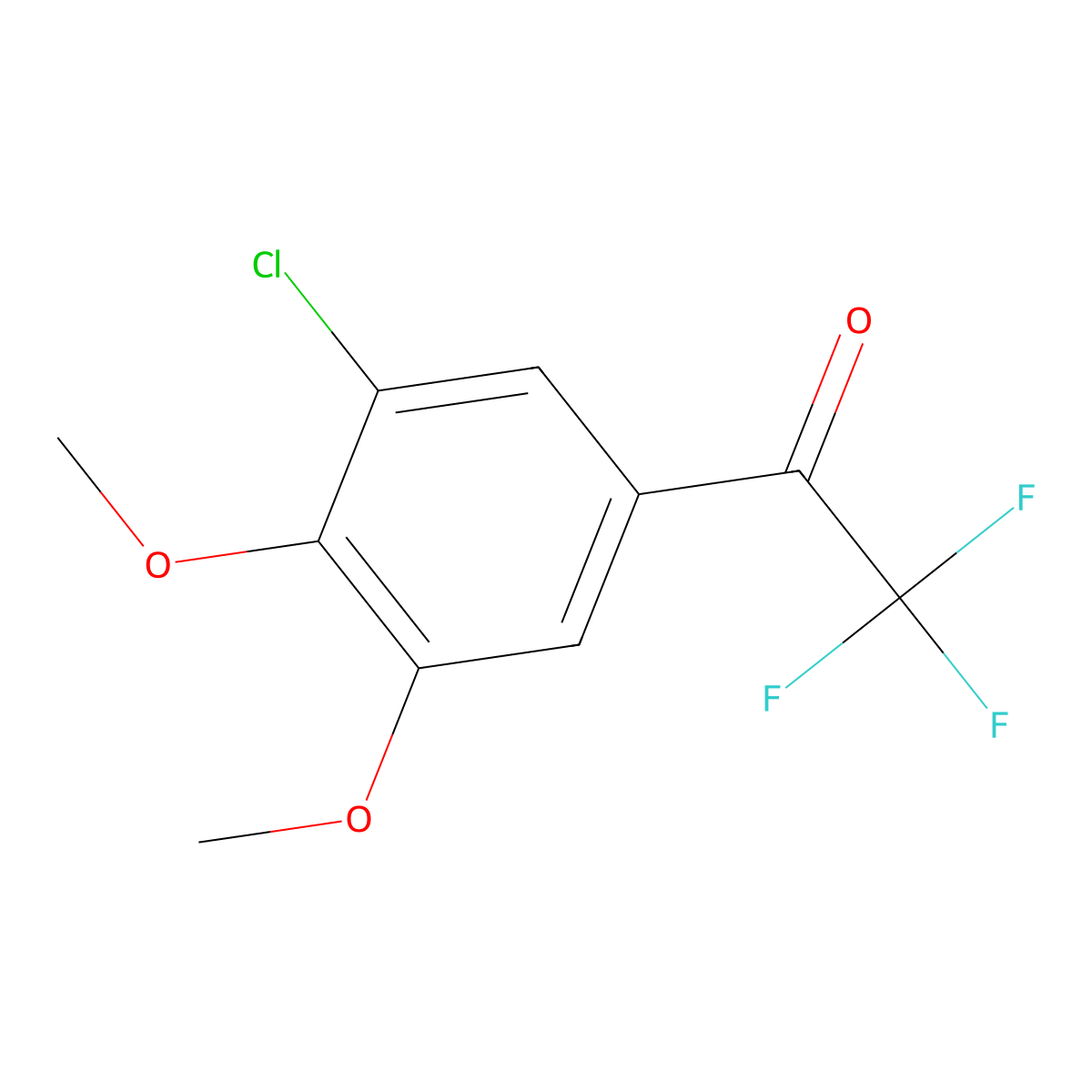1-(3-Chloro-4,5-dimethoxyphenyl)-2,2,2-trifluoroethan-1-one molecular structure, CAS 1552090-32-0