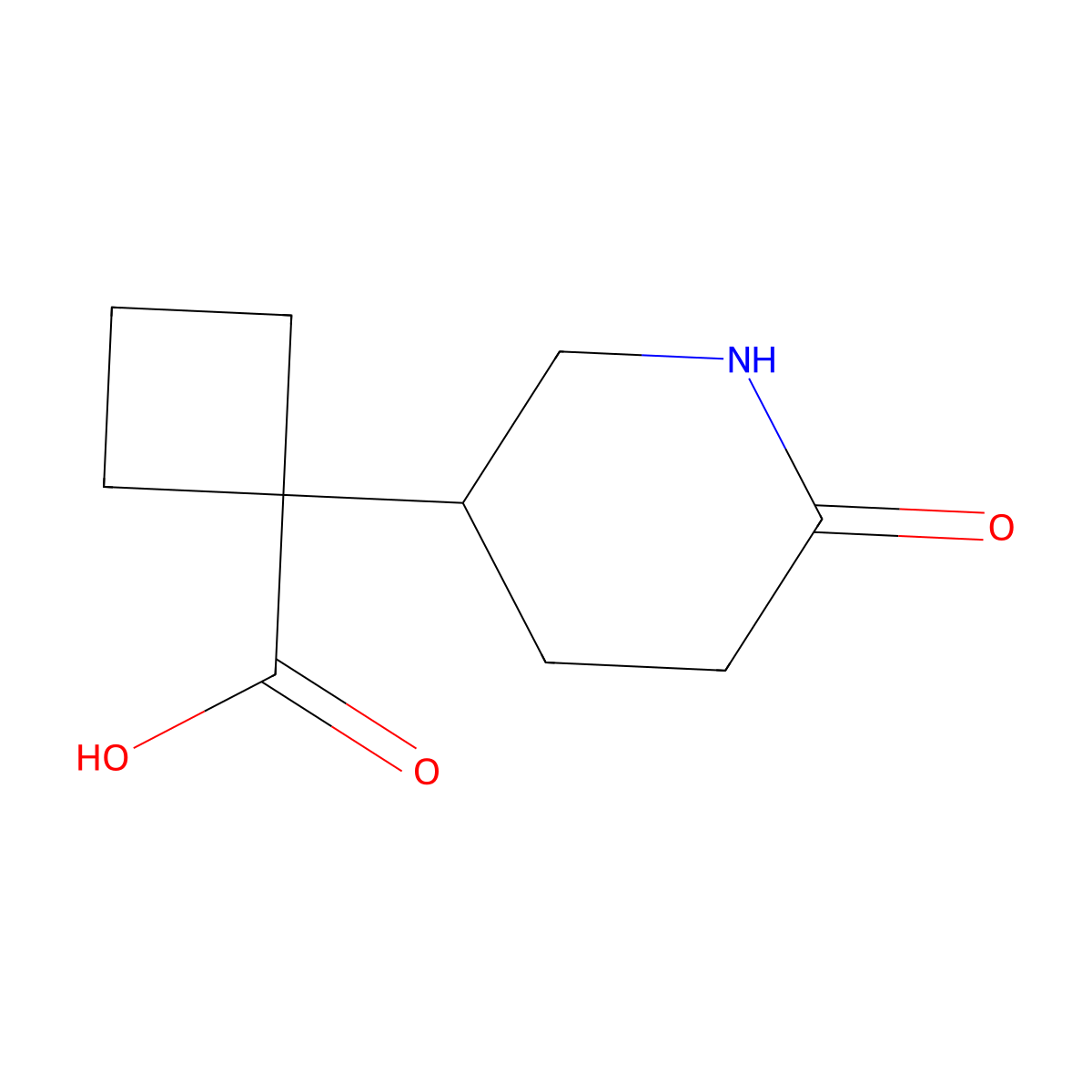 1-(6-Oxopiperidin-3-yl)cyclobutane-1-carboxylic acid molecular structure, CAS 1552101-65-1