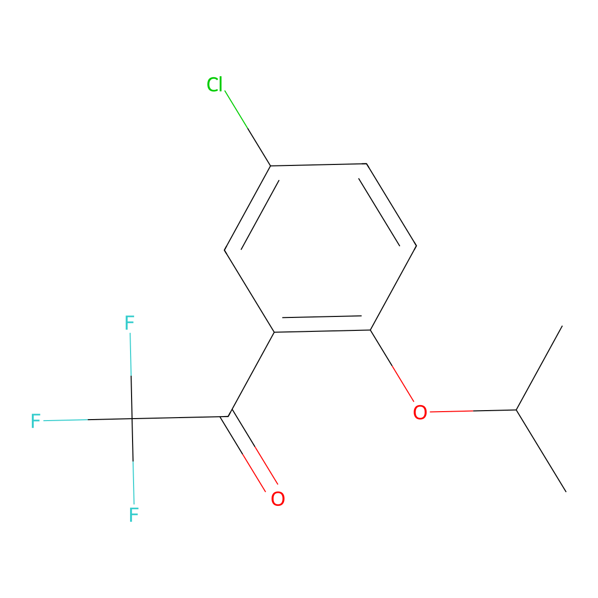 1-(5-Chloro-2-isopropoxyphenyl)-2,2,2-trifluoroethanone molecular structure, CAS 1552104-14-9