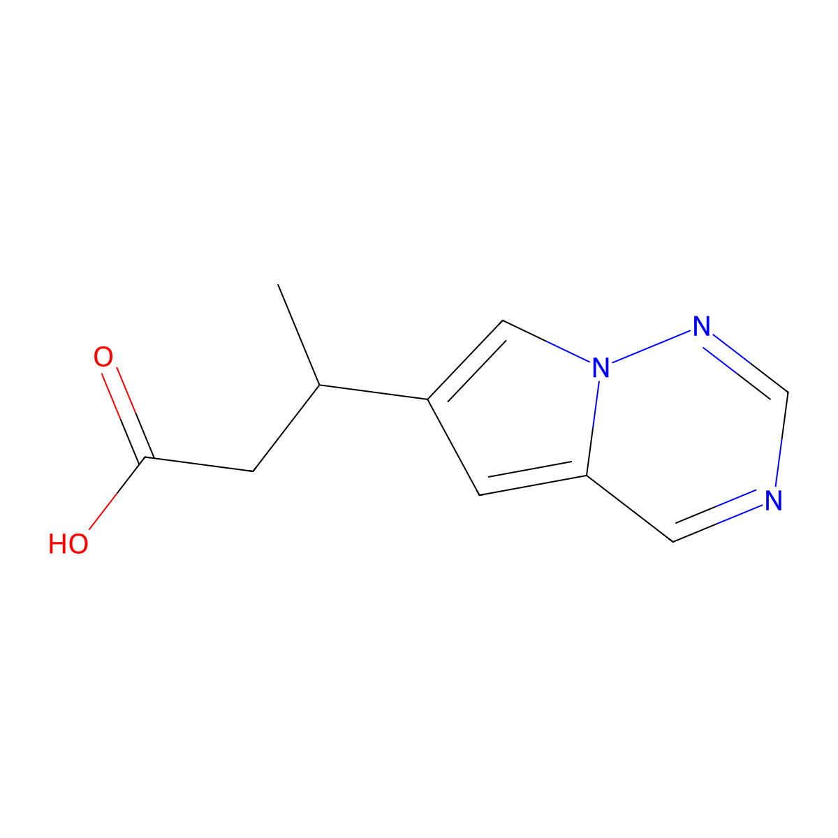 3-{Pyrrolo[2,1-f][1,2,4]triazin-6-yl}butanoic acid molecular structure, CAS 1552115-78-2