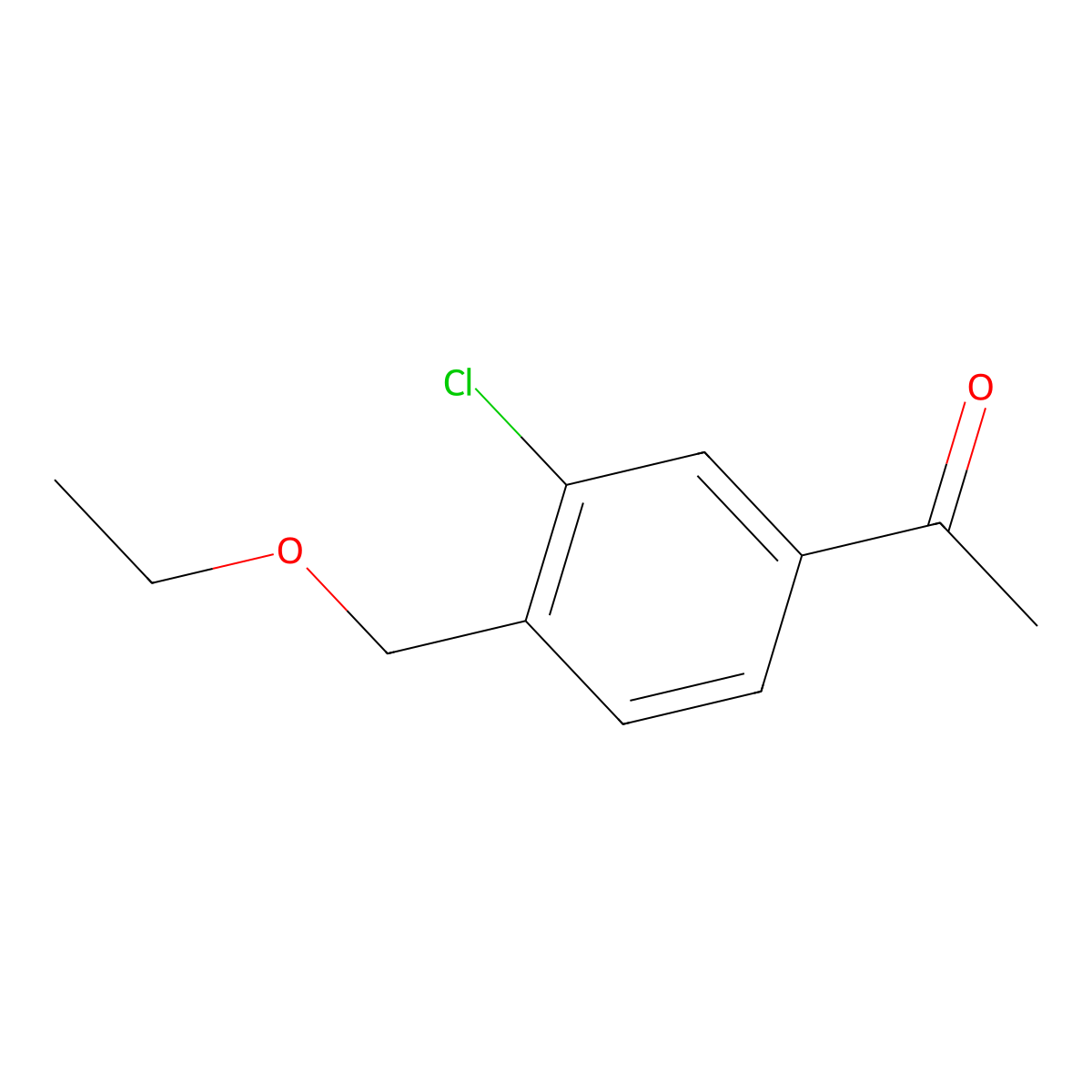 Ethanone, 1-[3-chloro-4-(ethoxymethyl)phenyl]- molecular structure, CAS 1552130-76-3