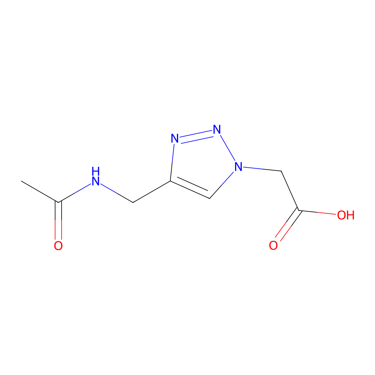 2-[4-(acetamidomethyl)-1H-1,2,3-triazol-1-yl]acetic acid molecular structure, CAS 1552144-99-6