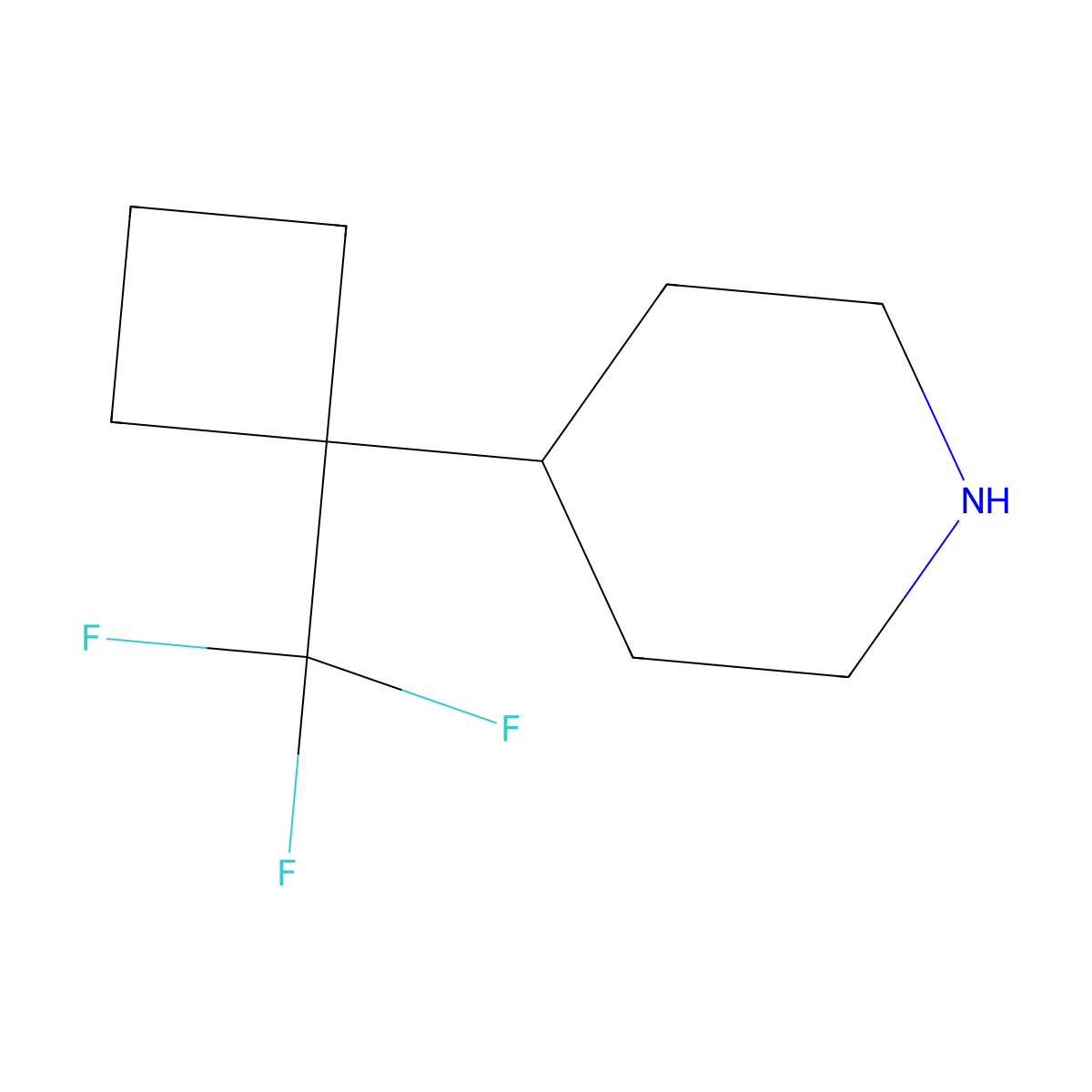 4-[1-(Trifluoromethyl)cyclobutyl]piperidine molecular structure, CAS 1552152-86-9