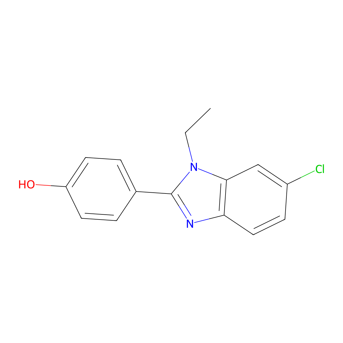 4-(6-Chloro-1-ethyl-1H-1,3-benzodiazol-2-YL)phenol molecular structure, CAS 1552159-26-8