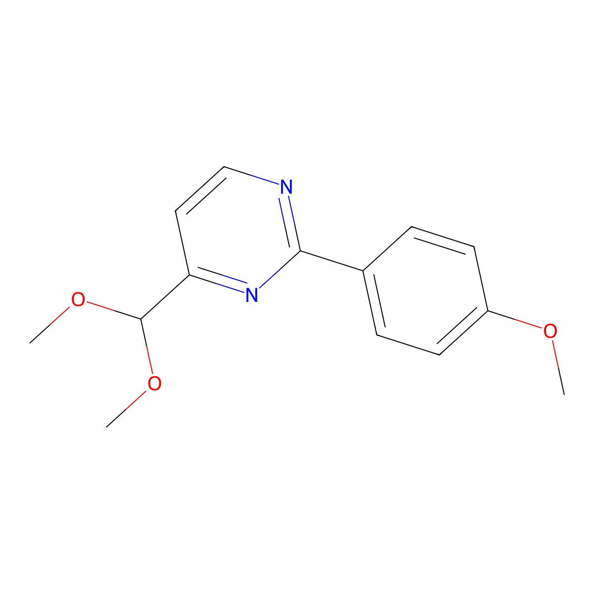 4-(Dimethoxymethyl)-2-(4-methoxyphenyl)pyrimidine molecular structure, CAS 1552160-98-1