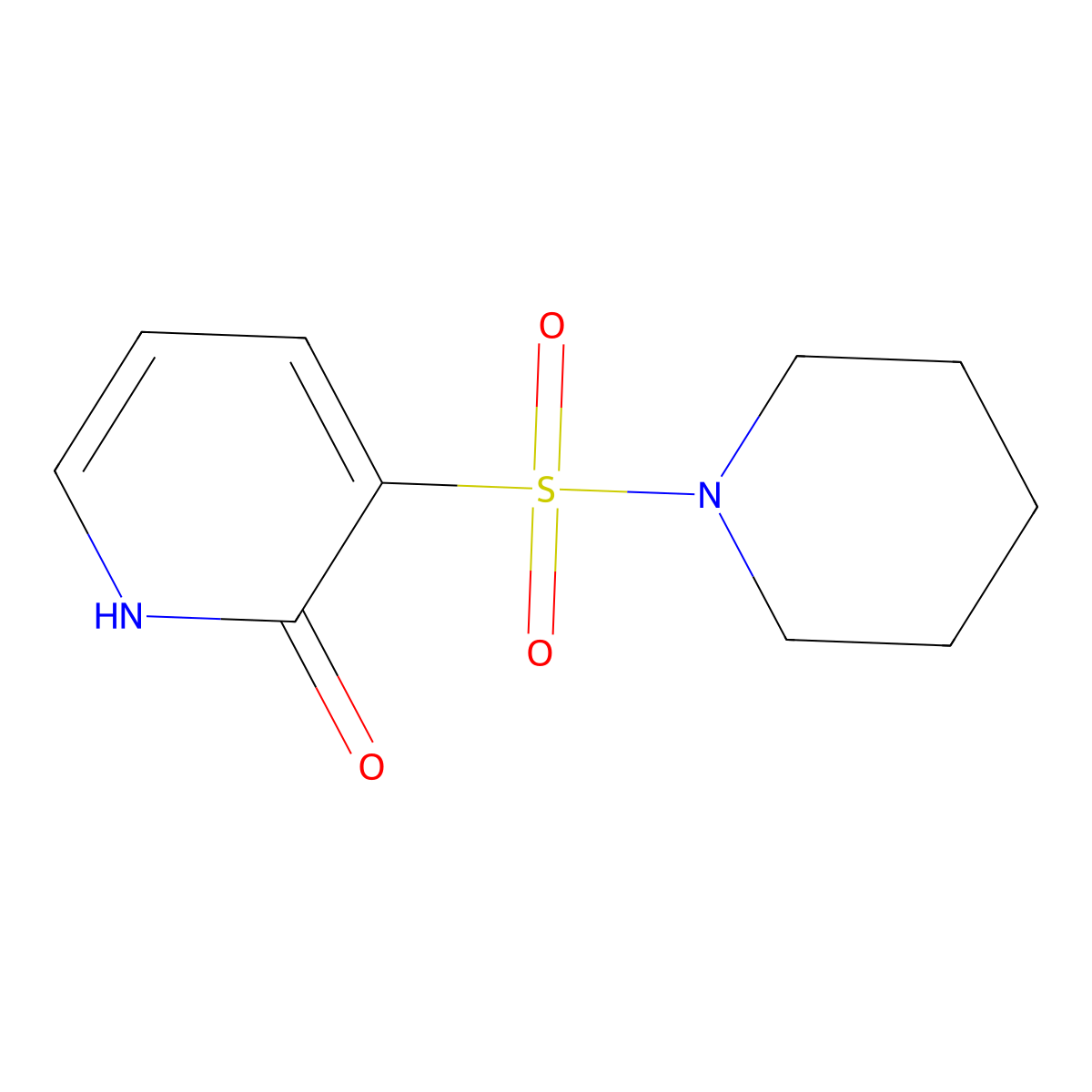 3-(piperidin-1-ylsulfonyl)pyridin-2(1H)-one molecular structure, CAS 1552162-39-6