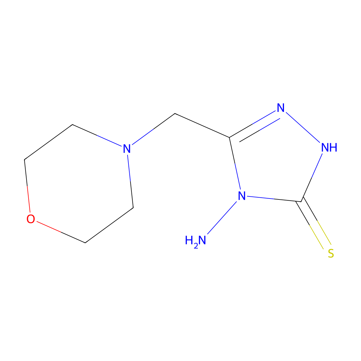 4-amino-5-(morpholin-4-ylmethyl)-4H-1,2,4-triazole-3-thiol molecular structure, CAS 155219-05-9