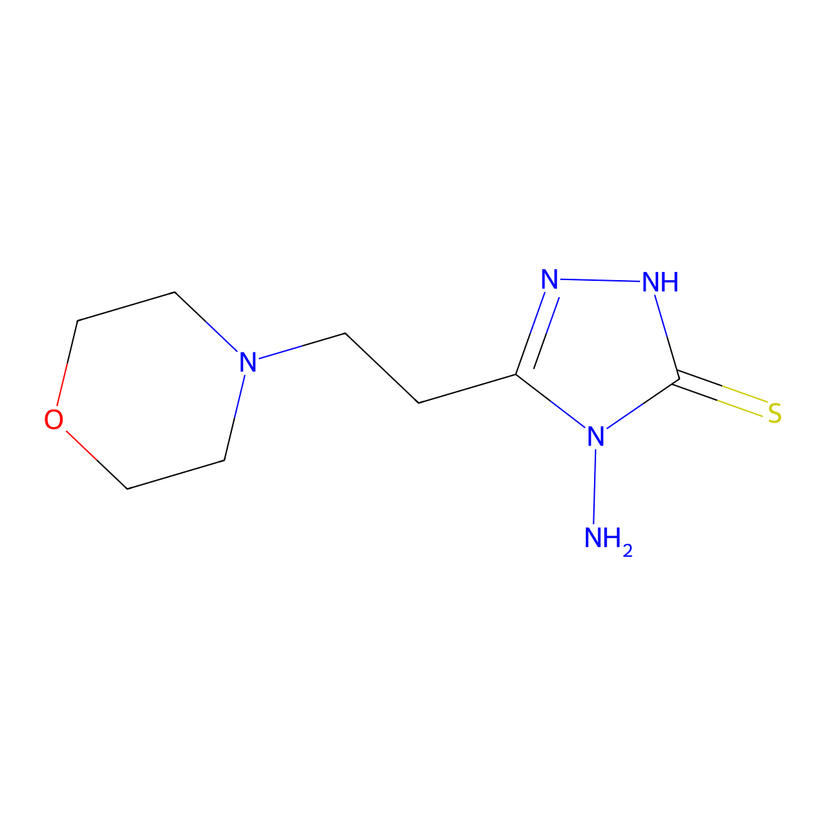 4-amino-5-[2-(morpholin-4-yl)ethyl]-4H-1,2,4-triazole-3-thiol molecular structure, CAS 155219-07-1