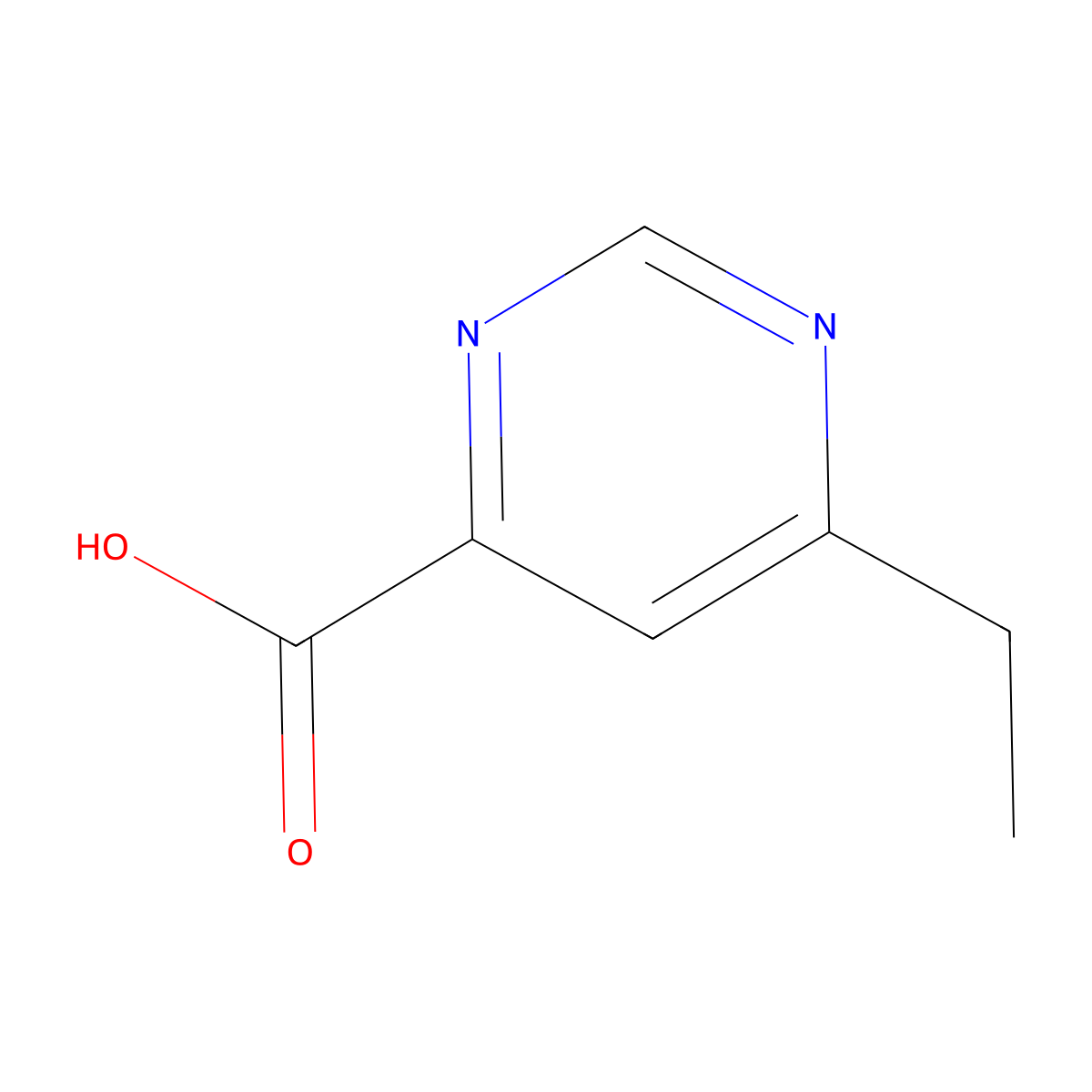 6-Ethylpyrimidine-4-carboxylic acid molecular structure, CAS 1552214-15-9
