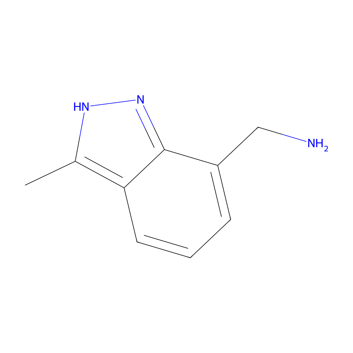 (3-methyl-1H-indazol-7-yl)methanamine molecular structure, CAS 1552214-93-3