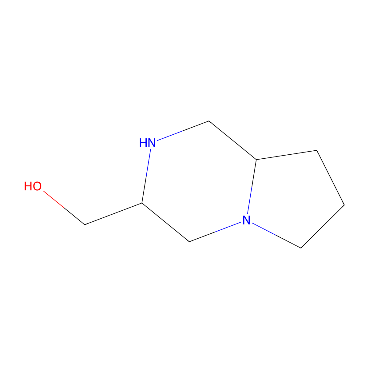 ((3R,8AS)-octahydropyrrolo[1,2-a]pyrazin-3-yl)methanol molecular structure, CAS 155225-19-7