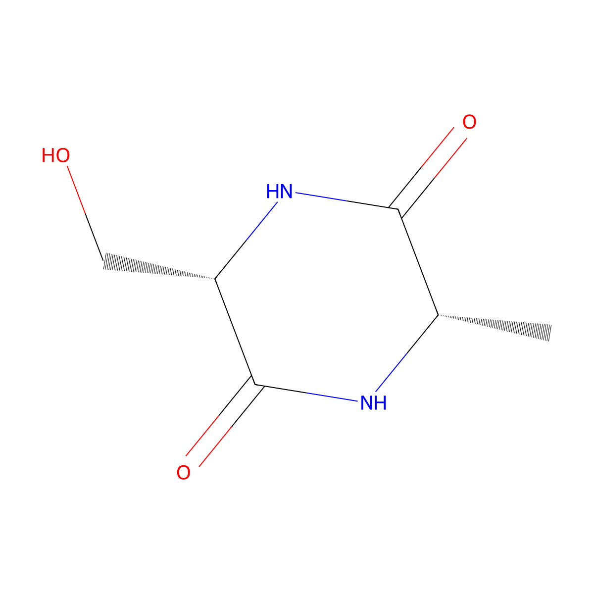 (3S,6S)-3-(hydroxymethyl)-6-methylpiperazine-2,5-dione molecular structure, CAS 155225-26-6