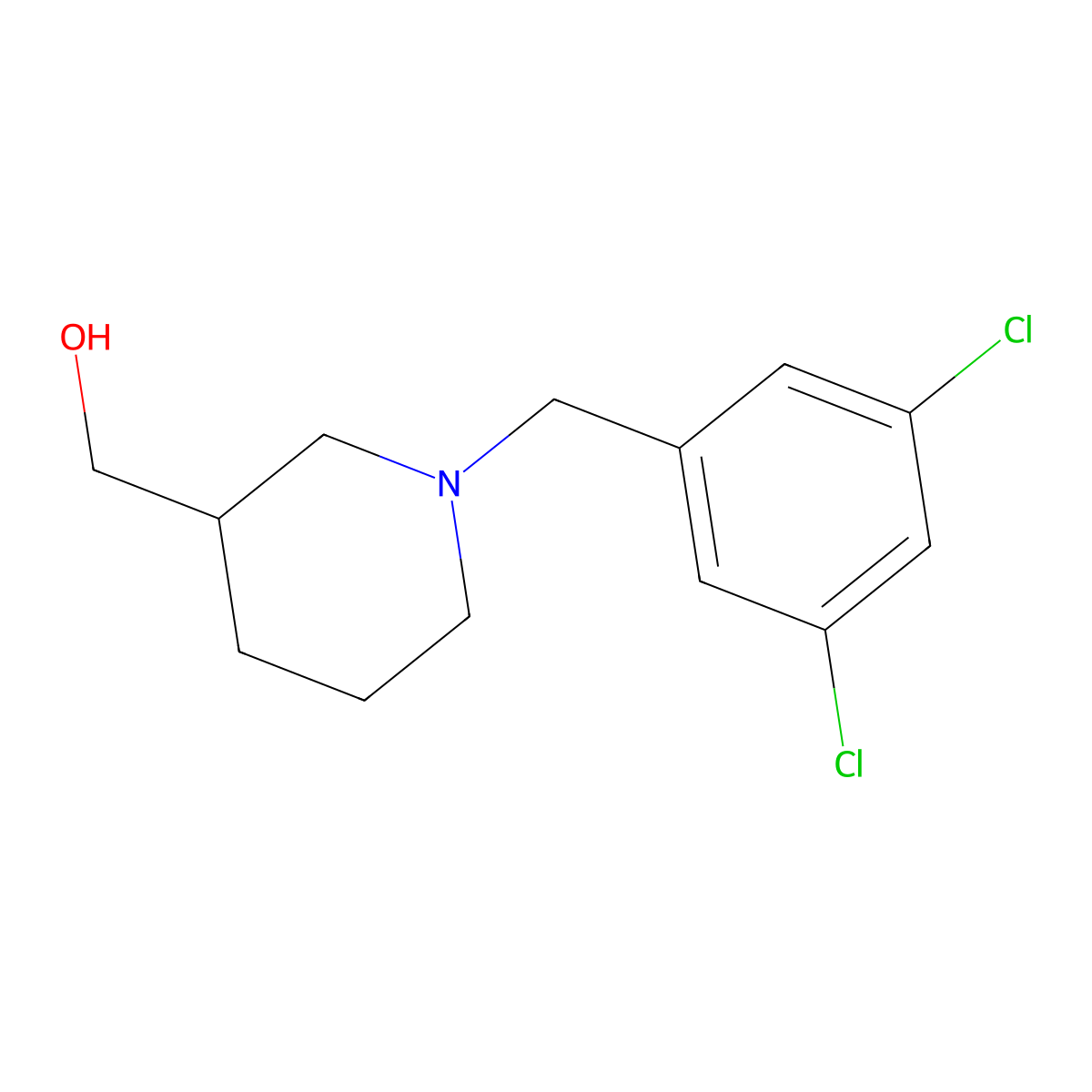(1-(3,5-Dichlorobenzyl)piperidin-3-yl)methanol molecular structure, CAS 1552252-69-3