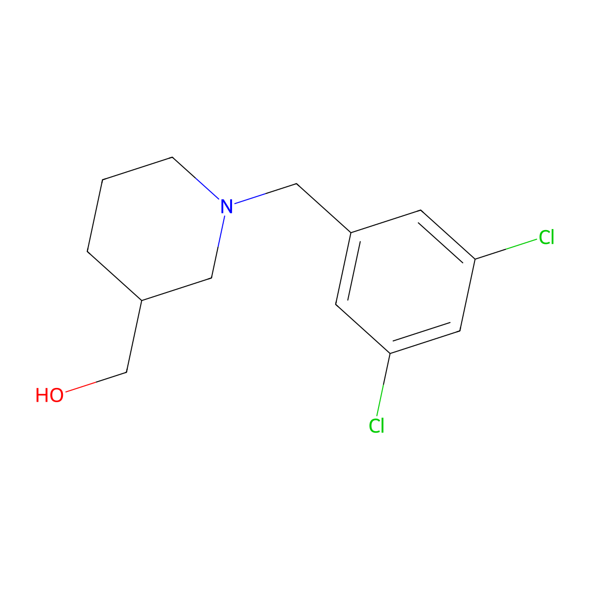(1-(3,5-Dichlorobenzyl)piperidin-3-yl)methanol molecular structure, CAS 1552252-69-3