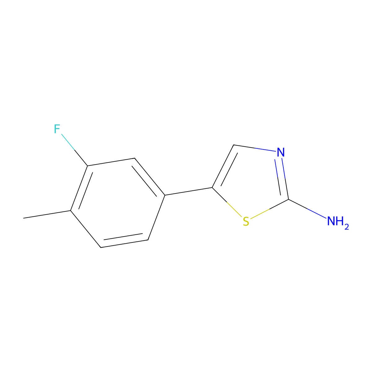 5-(3-Fluoro-4-methylphenyl)thiazol-2-amine molecular structure, CAS 1552256-54-8